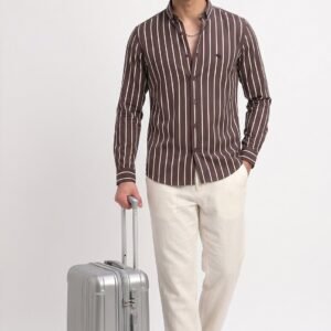 LS 005 ||BROWN STRIPES|| Full Sleeve Shirt